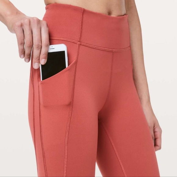 lululemon athletica Pants - Lululemon Time To Sweat 28" Tight Brick Rose Full-On Luxtreme 8